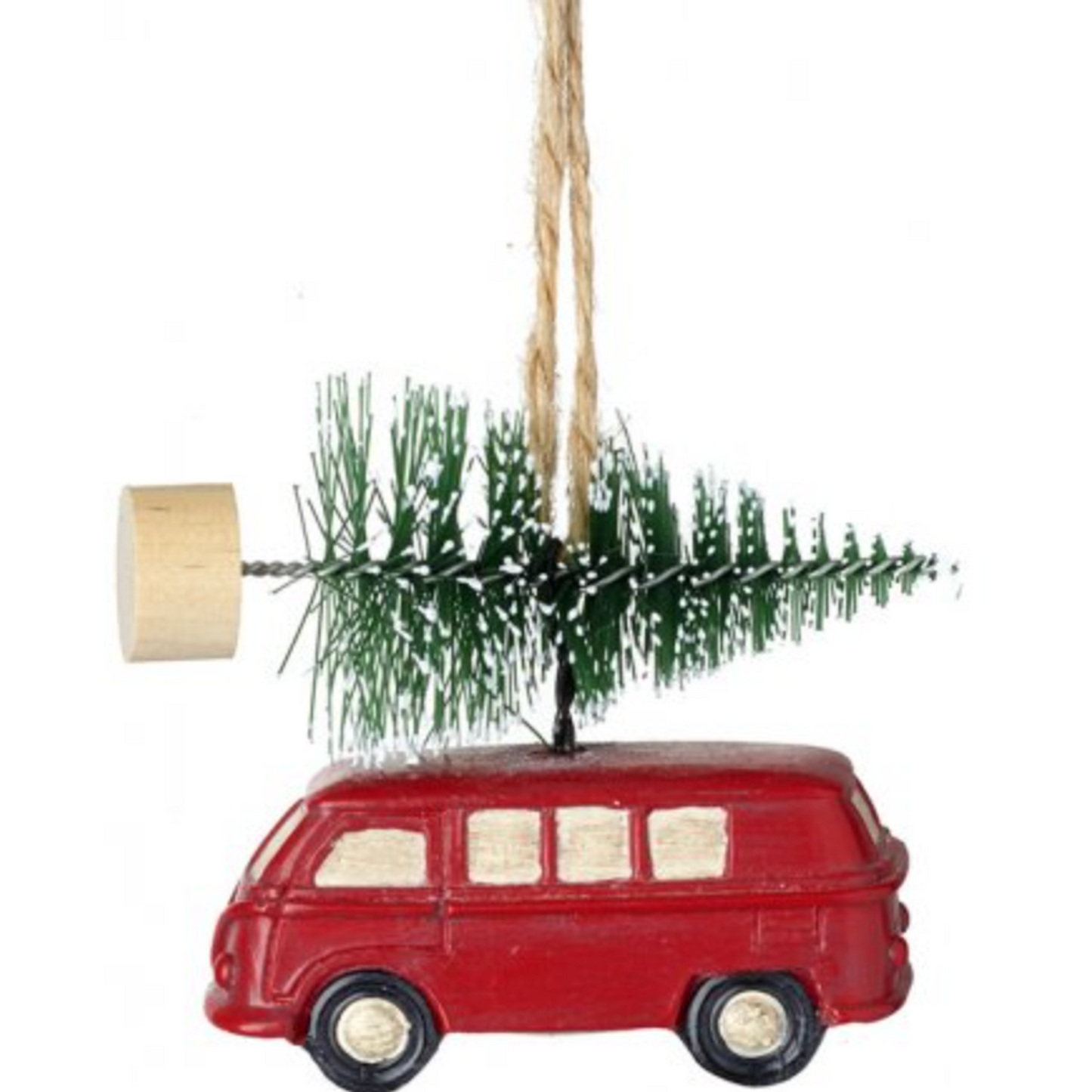 Red Camper Van Christmas Tree Hanging Ornament