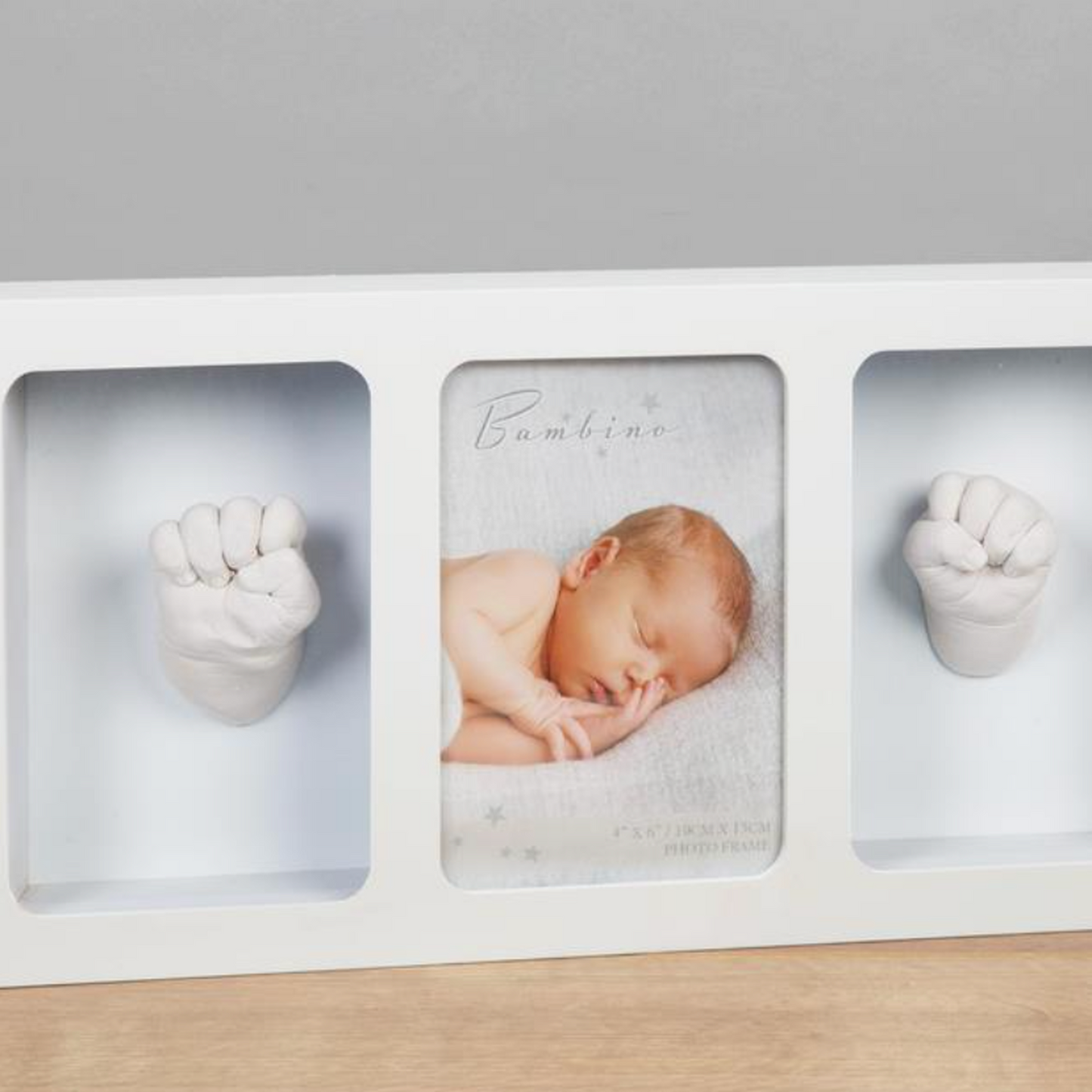 White Triple Photo Frame and Casting Kit for Babies - White