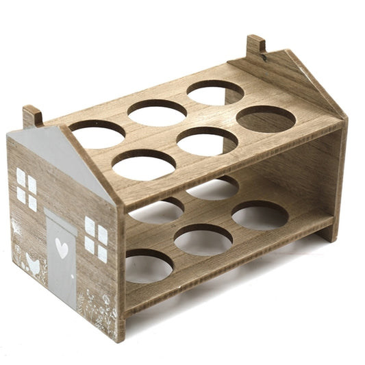 Wooden 12 Egg Holder Storage House