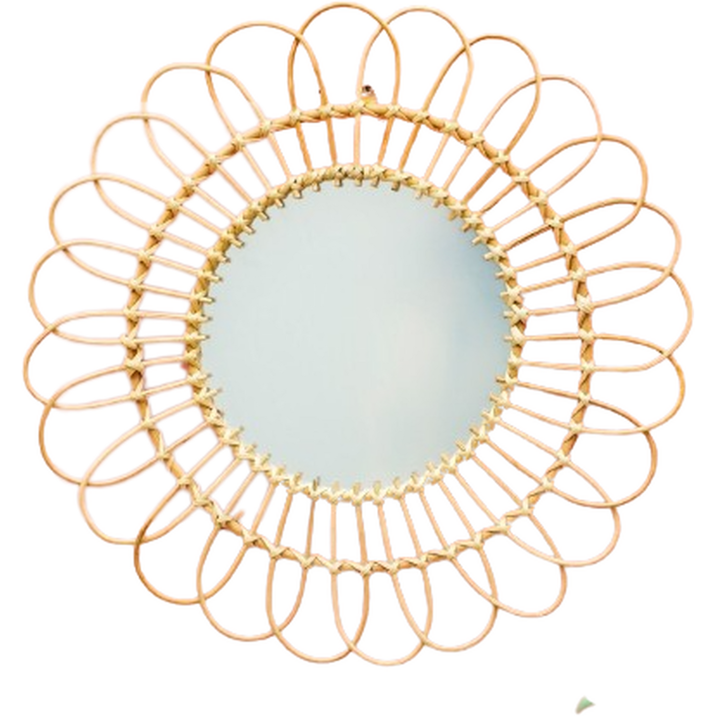 Flower Shaped Rattan Mirror