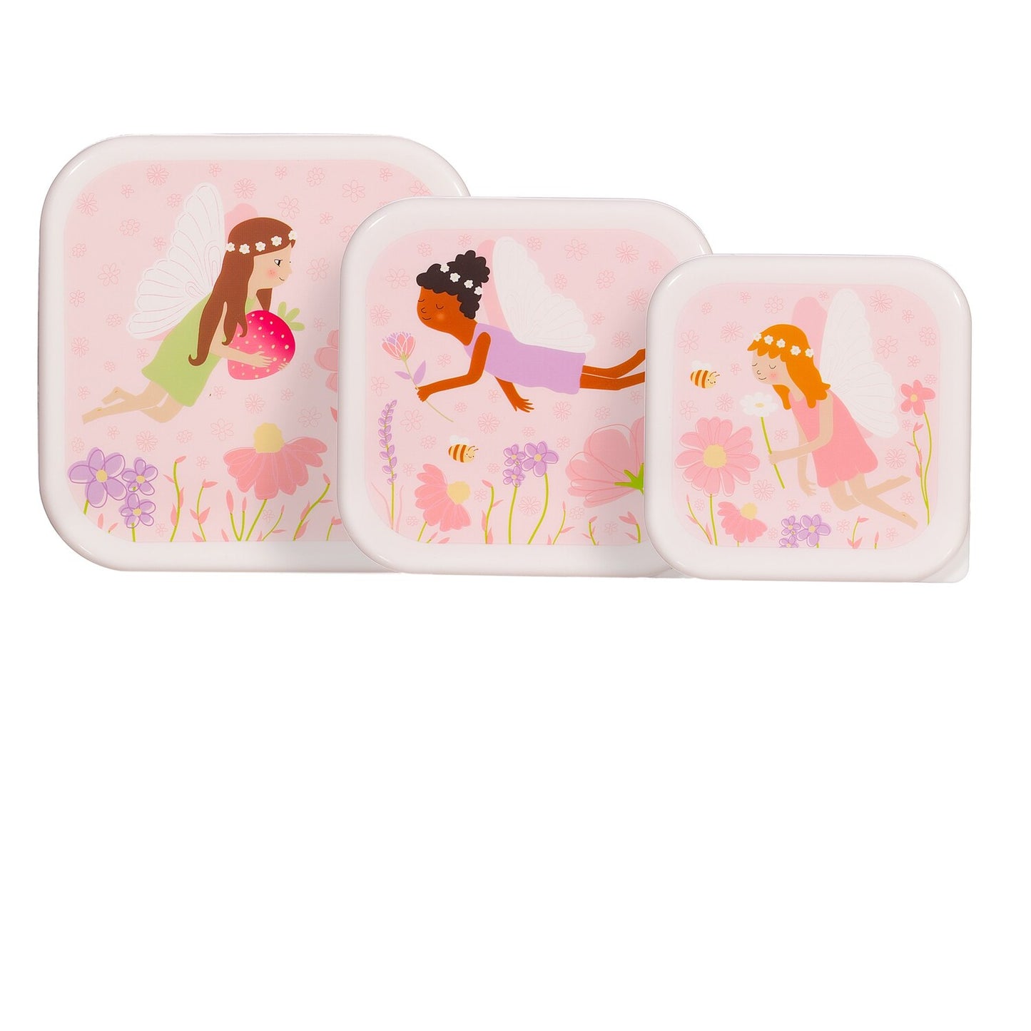 Kids Fairy Lunch Boxes - Set Of 3 - pink