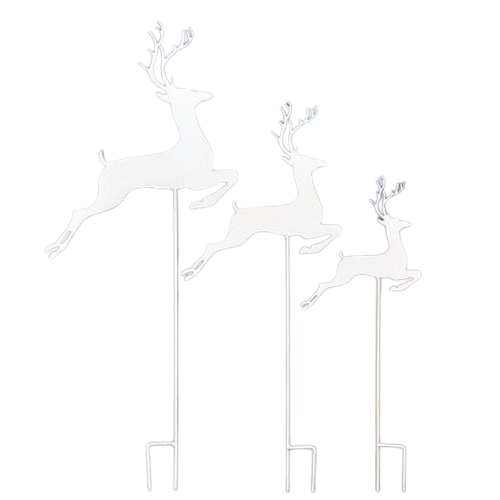 Set of 3 Dancing Reindeer Garden Stakes