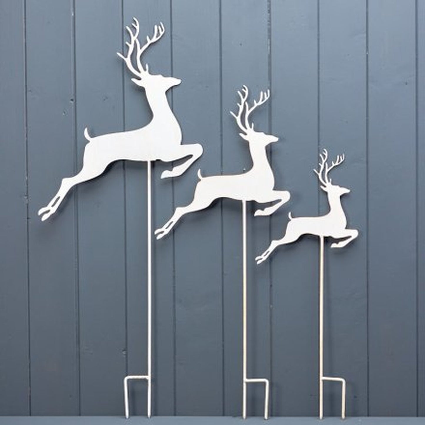 Set of 3 Dancing Reindeer Garden Stakes