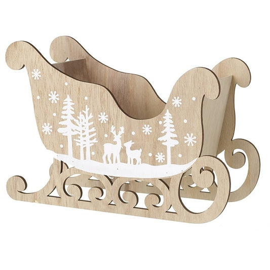 Decorative Wooden Deer Sleigh