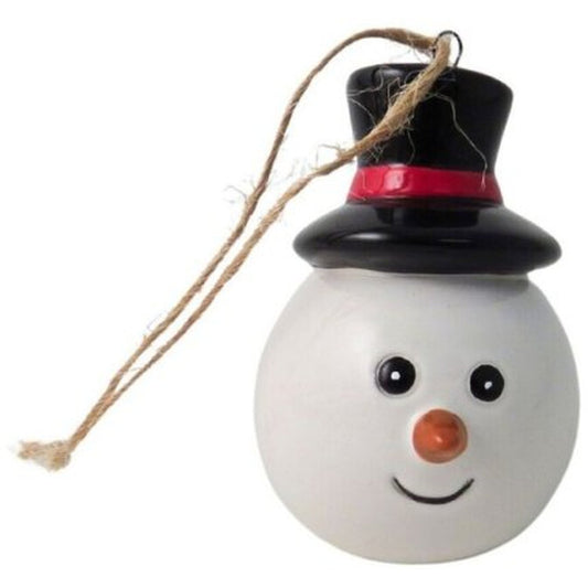 Smiling Snowman Head Bauble Tree Decoration