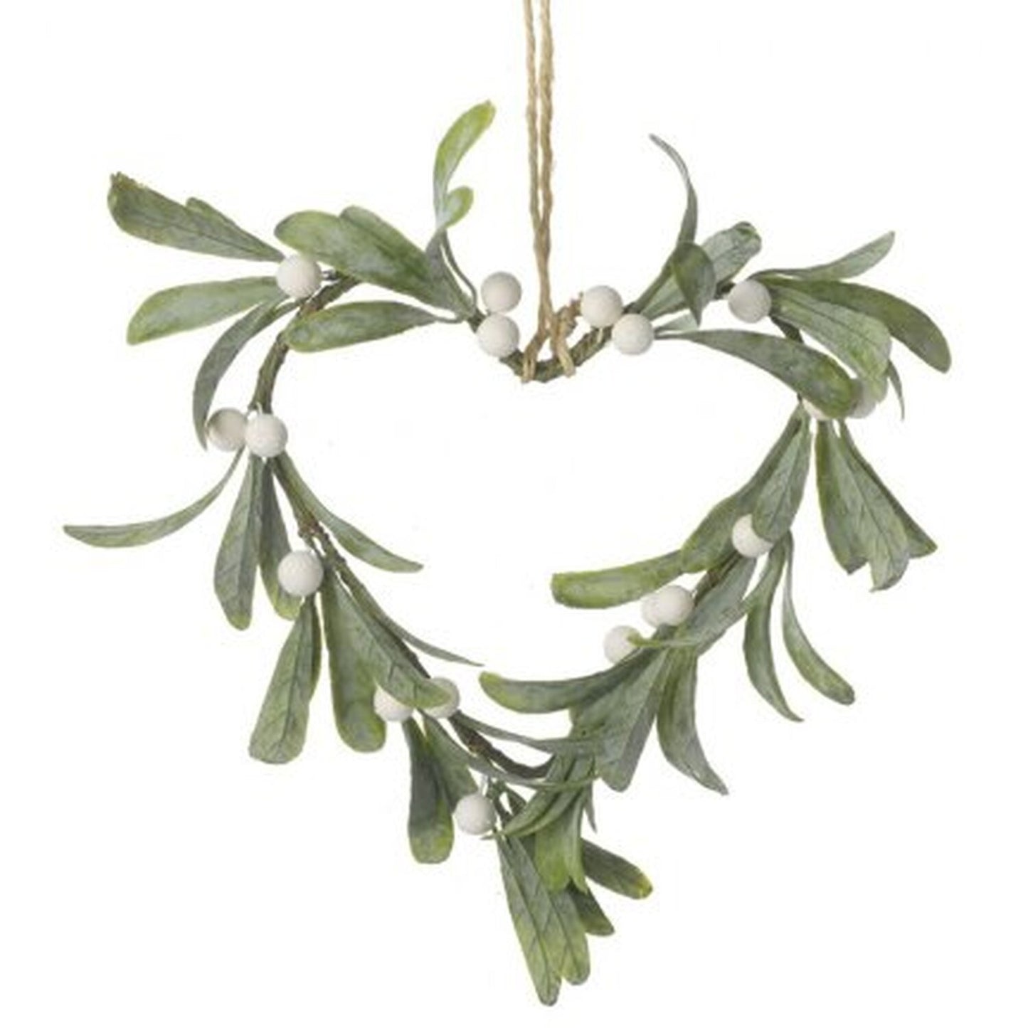 Hanging Mistletoe Heart Christmas Decoration