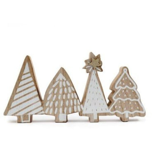 Wooden Festive Trees Block Decoration