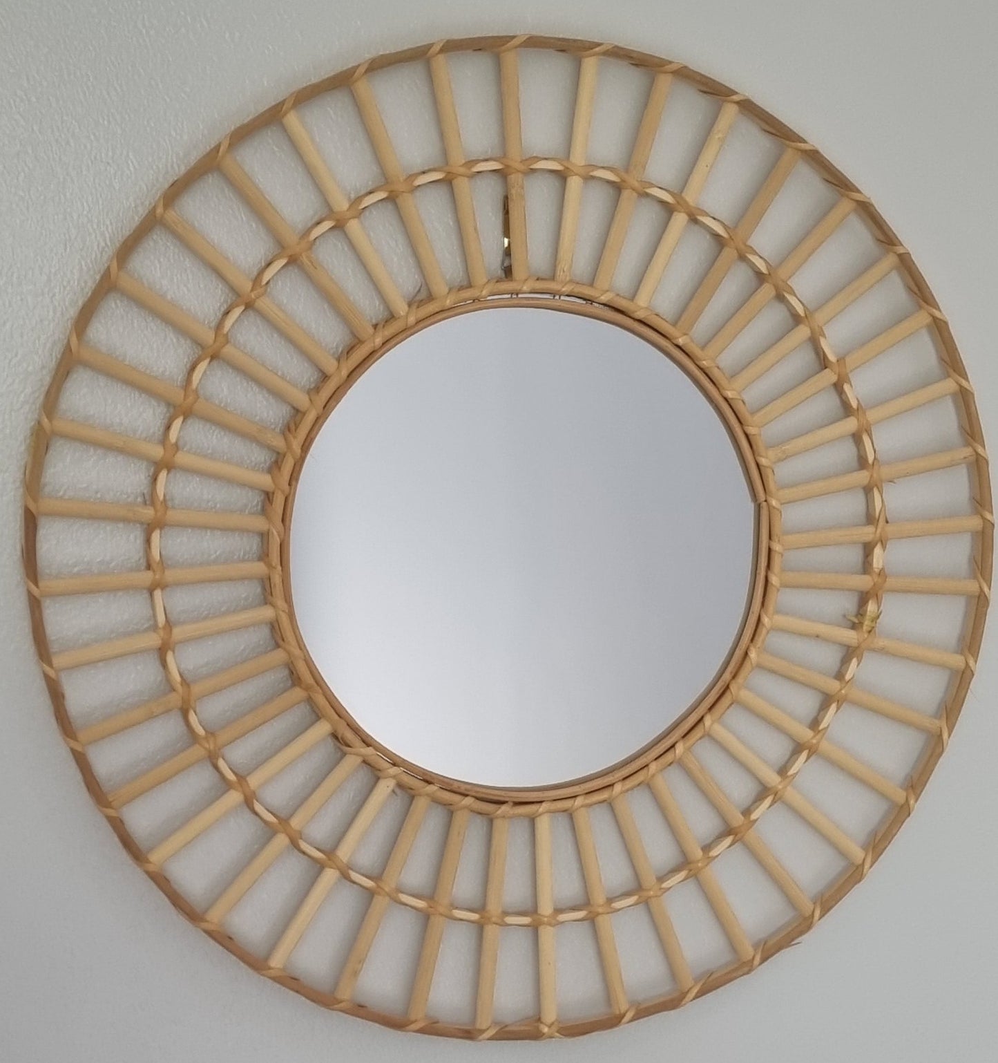 Woven Rattan Round Mirror 50cm - natural