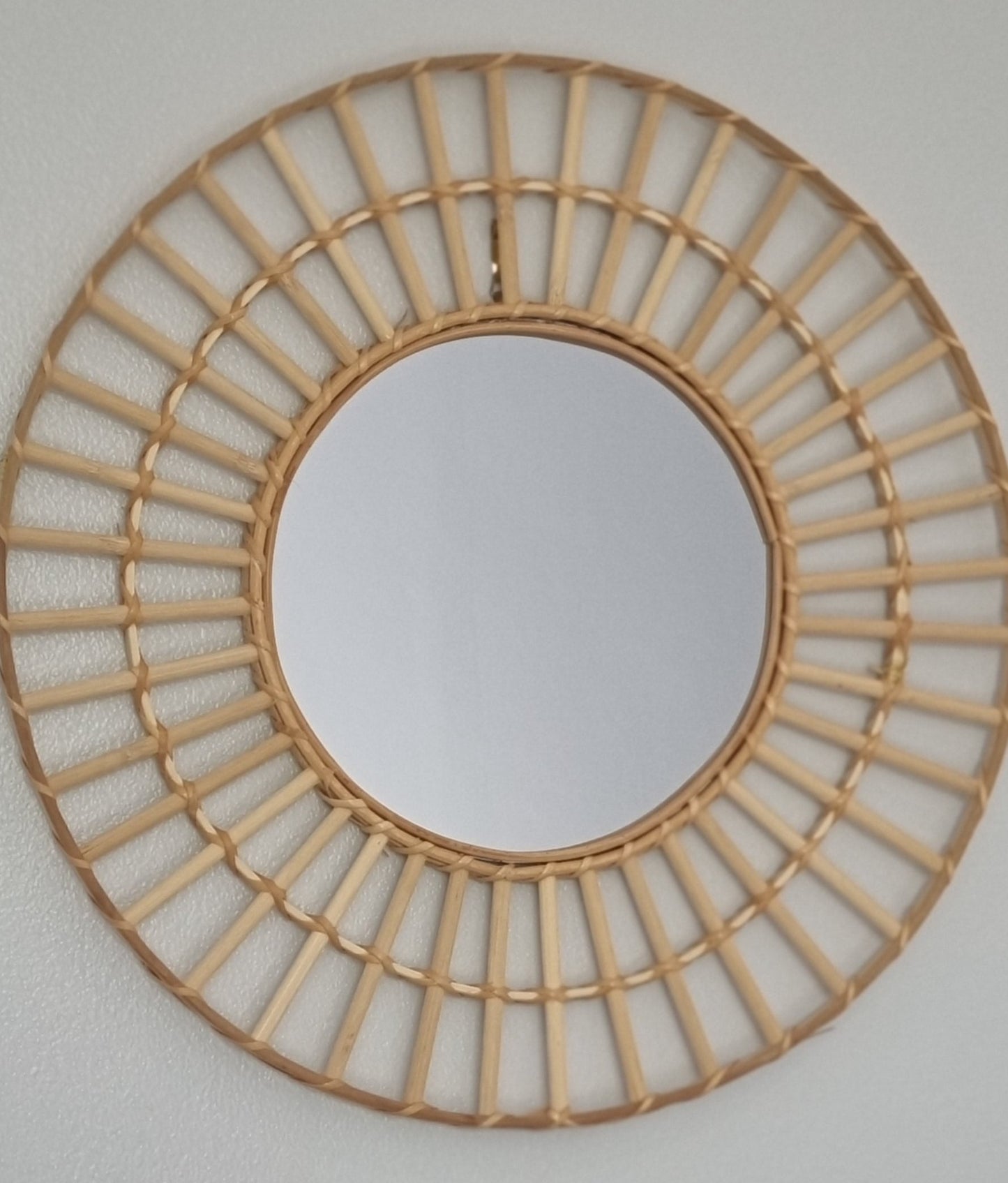 Woven Rattan Round Mirror 50cm - natural