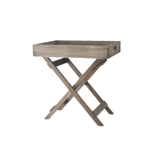 Foldable Grey Distressed Wooden Table Tray