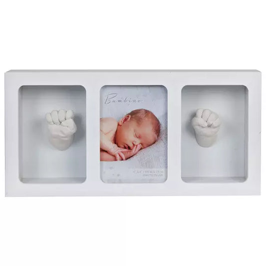 White Triple Photo Frame and Casting Kit for Babies - White