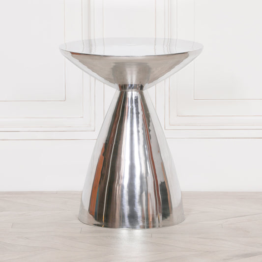 Silver Tone Cast Aluminium Side Table