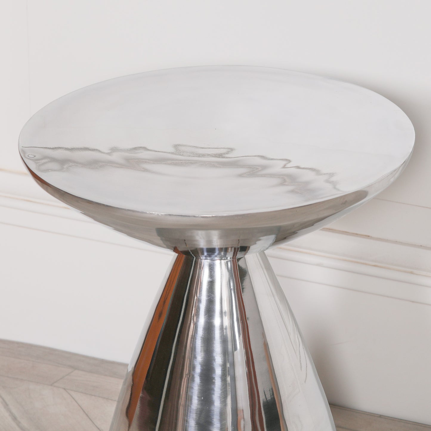 Silver Tone Cast Aluminium Side Table