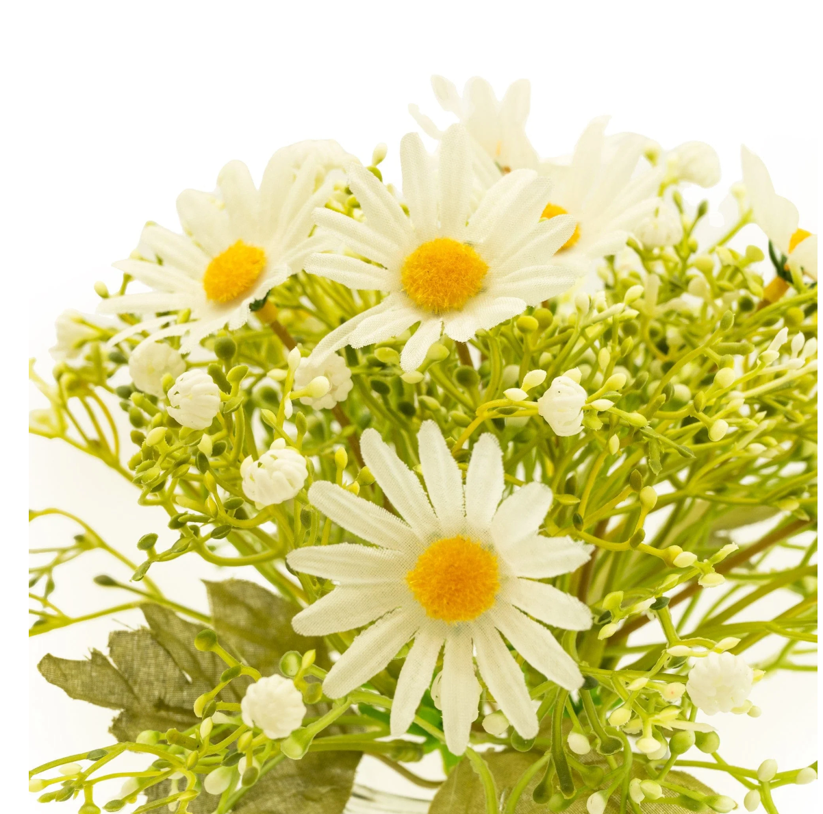 Daisy & Gypsophila Floral Arrangement in Clear Vase