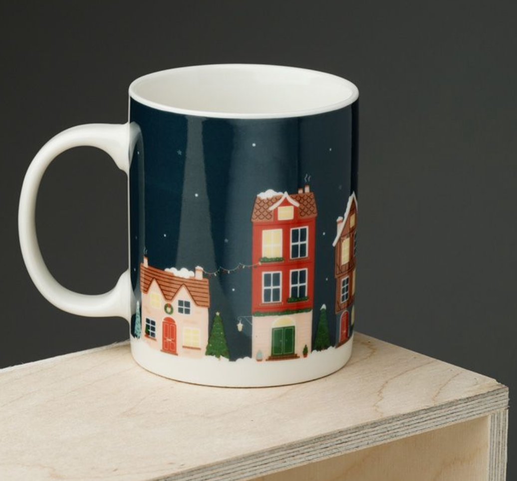 Christmas Village Porcelain Mug