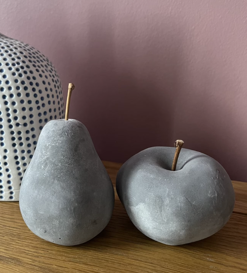 Concrete Deco Apple and Pear Set