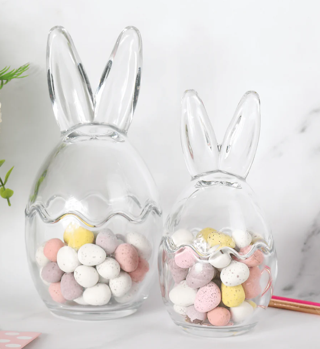 Bunny Ears Glass Easter Sweets Storage Jars