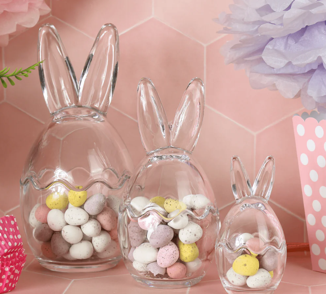 Bunny Ears Glass Easter Sweets Storage Jars