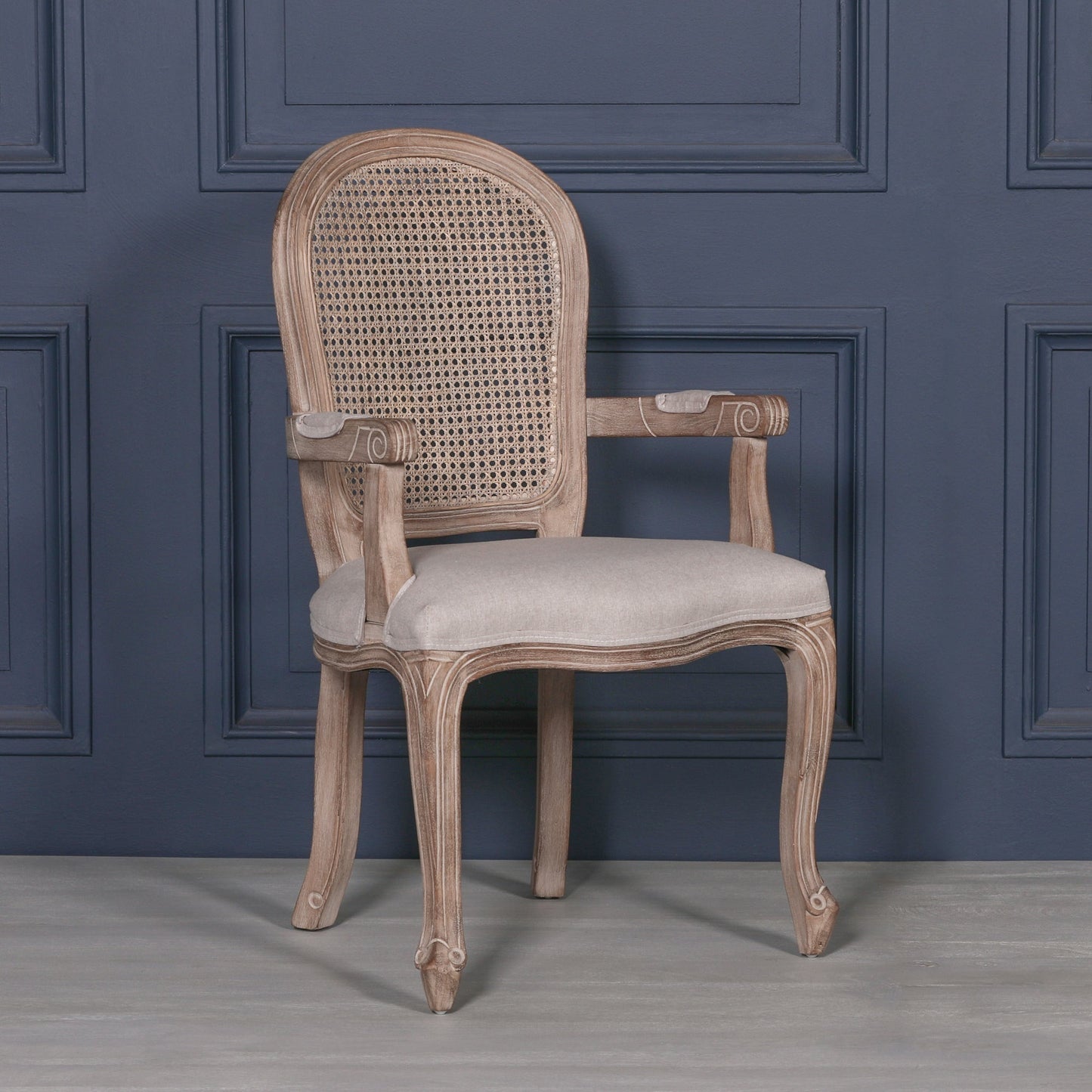 Wooden Louis Carver Dining Arm Chair