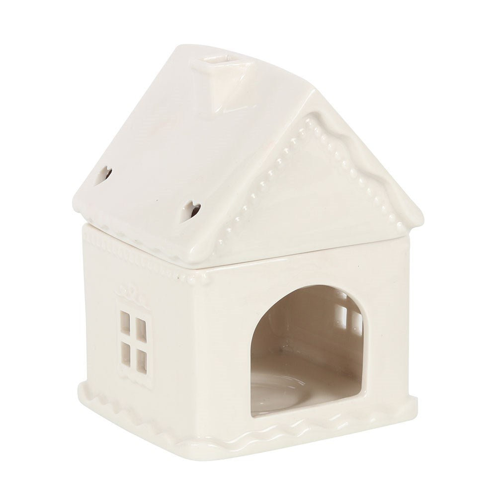 White Gingerbread House Oil Wax Melter Burner