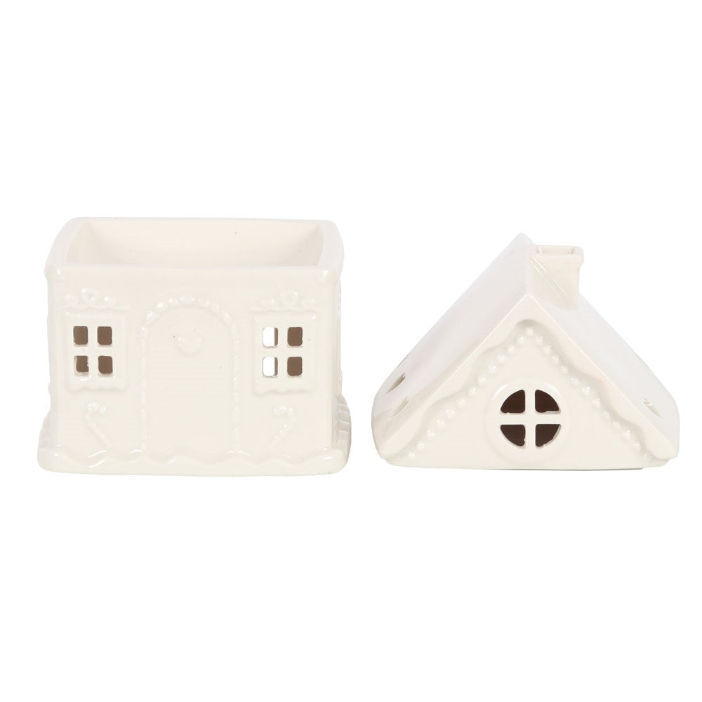 White Gingerbread House Oil Wax Melter Burner