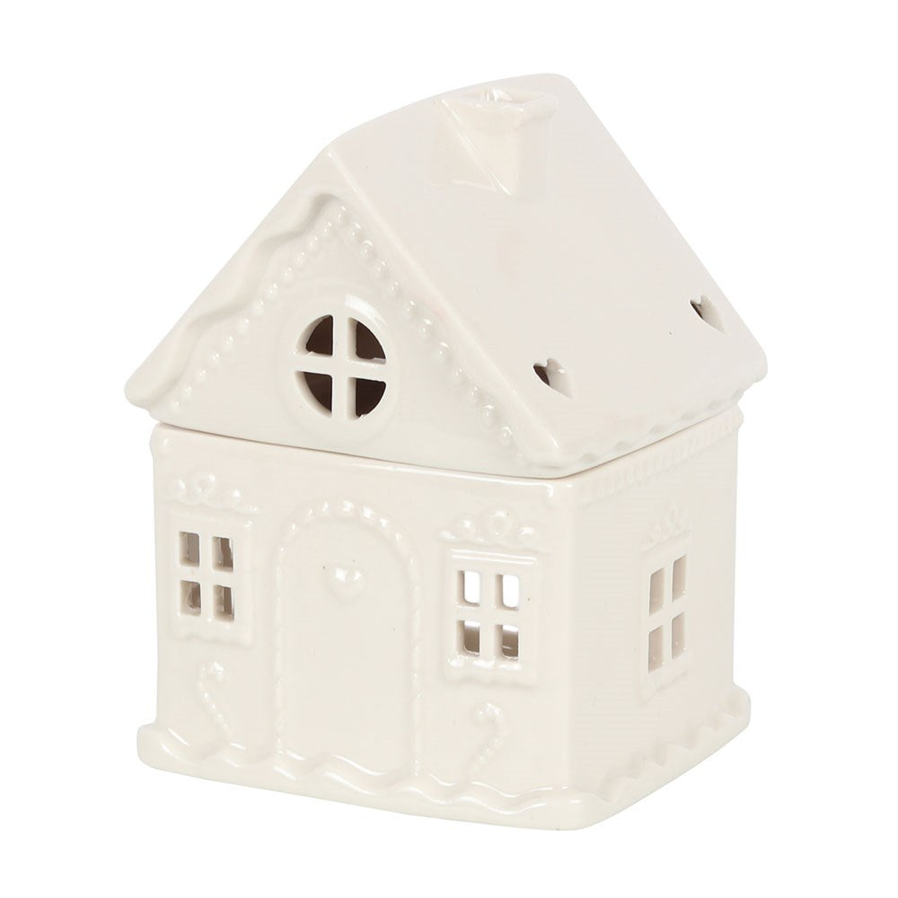 White Gingerbread House Oil Wax Melter Burner