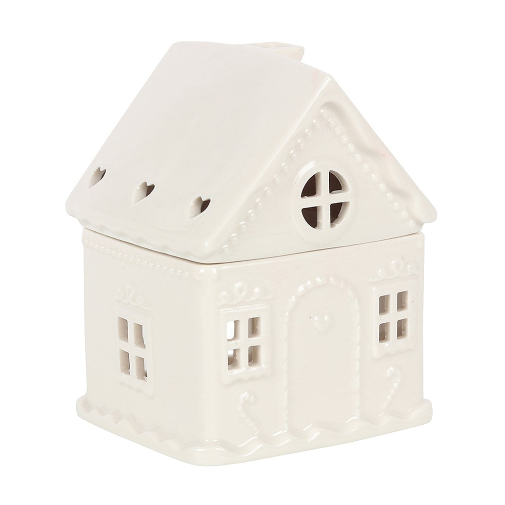 White Gingerbread House Oil Wax Melter Burner