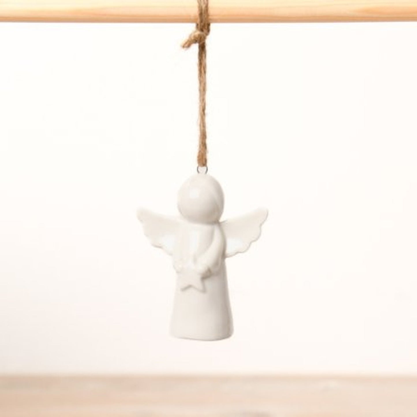 Hanging Ceramic Angel With Star