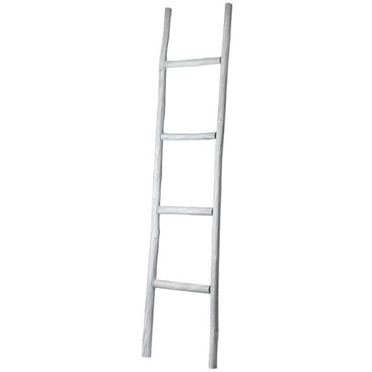 White Wooden Display Decorative Ladder