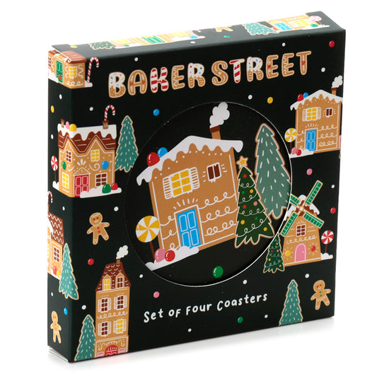 Christmas Baker Street Set of 4 Cork Coasters