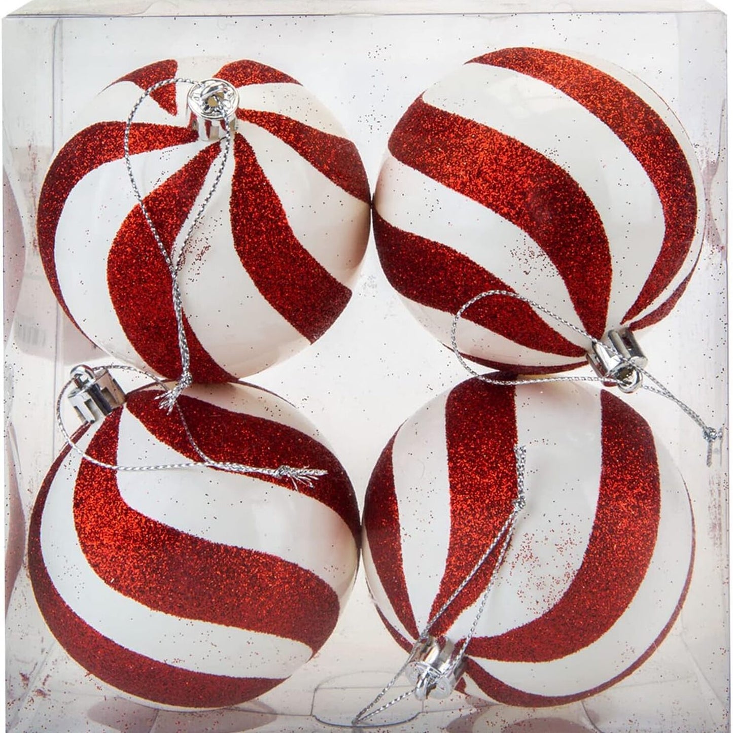 Large Lollipop Baubles Pack of 4 - Red