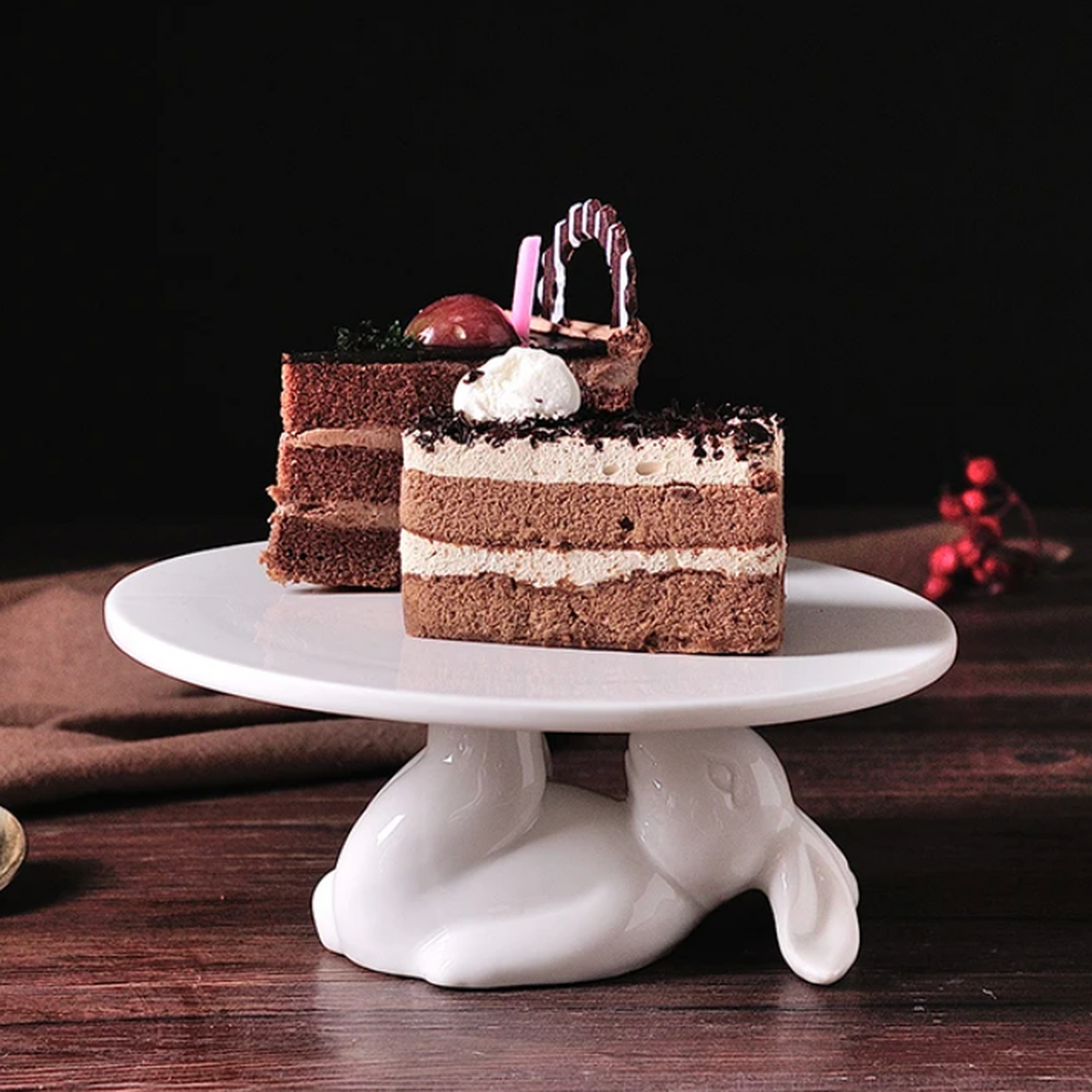 Bunny Ceramic Plate Cake Stand