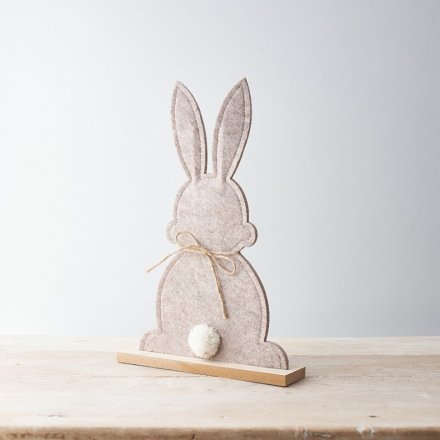 Beige Felt Bunny Decoration