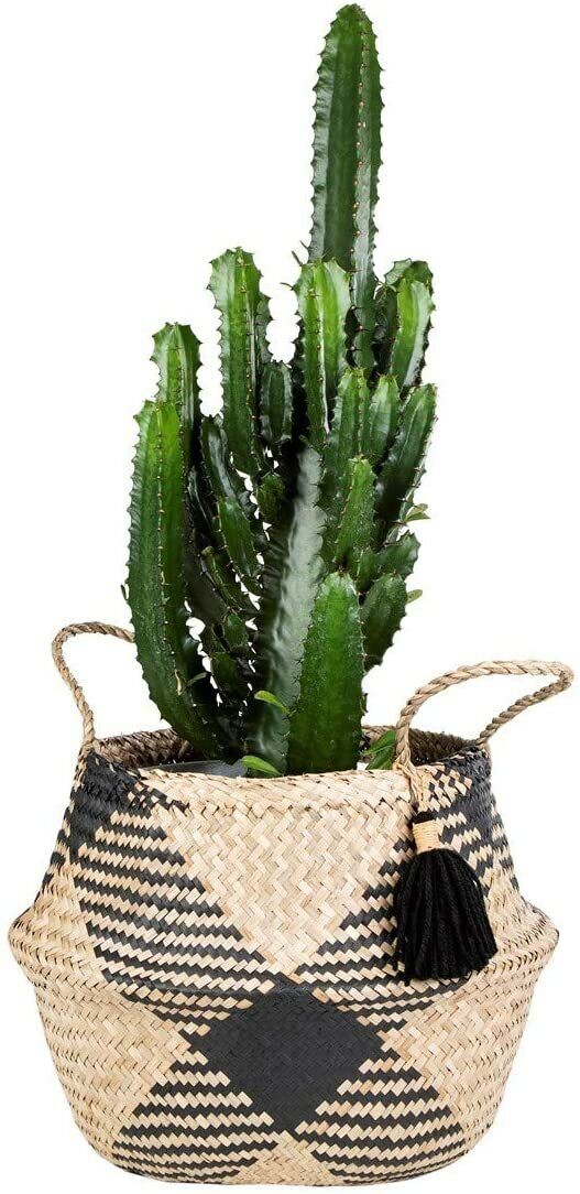 Black Tribal Tassel Basket