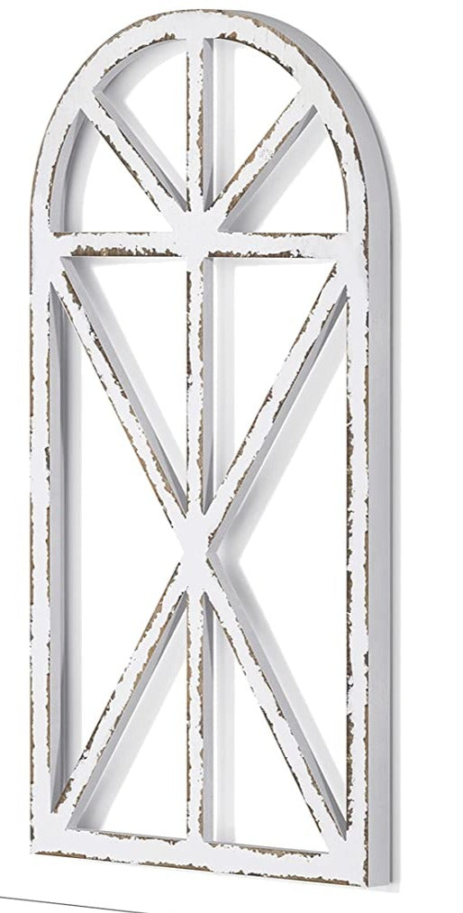 Rustic Wooden Window Arch Frame Wall Decor