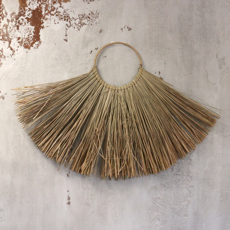 Large Seagrass Fan Wall Decor Natural