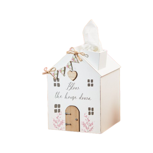 Rose Cottage House Tissue Holder Box