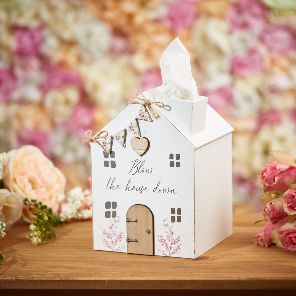 Rose Cottage House Tissue Holder Box