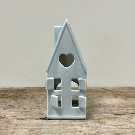 Dainty Grey House T-light Holder