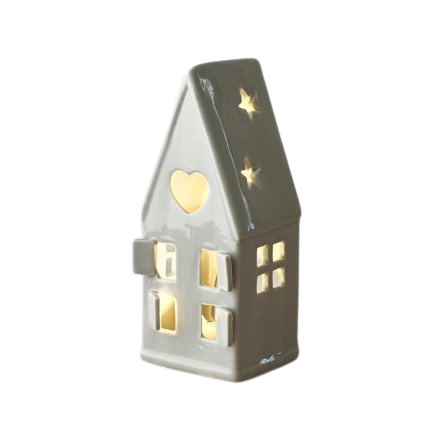 Dainty Grey House T-light Holder