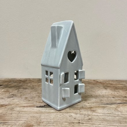 Dainty Grey House T-light Holder