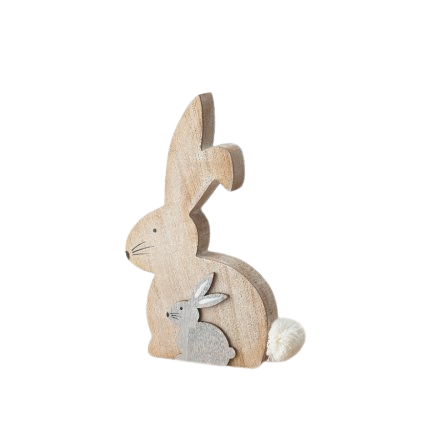 Rustic Stacking Rabbit Ornament