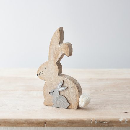 Rustic Stacking Rabbit Ornament